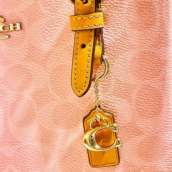 Coach Powder Pink Mollie Signature Tote with a matching Double Zip Wristlet - Picture 6 of 8